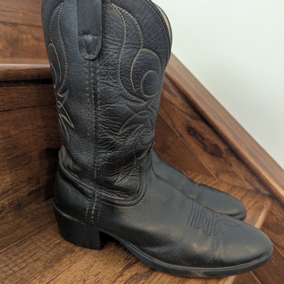 Dan Post women's leather cowboy boots. Black Women's Size 5 - Picture 13 of 15